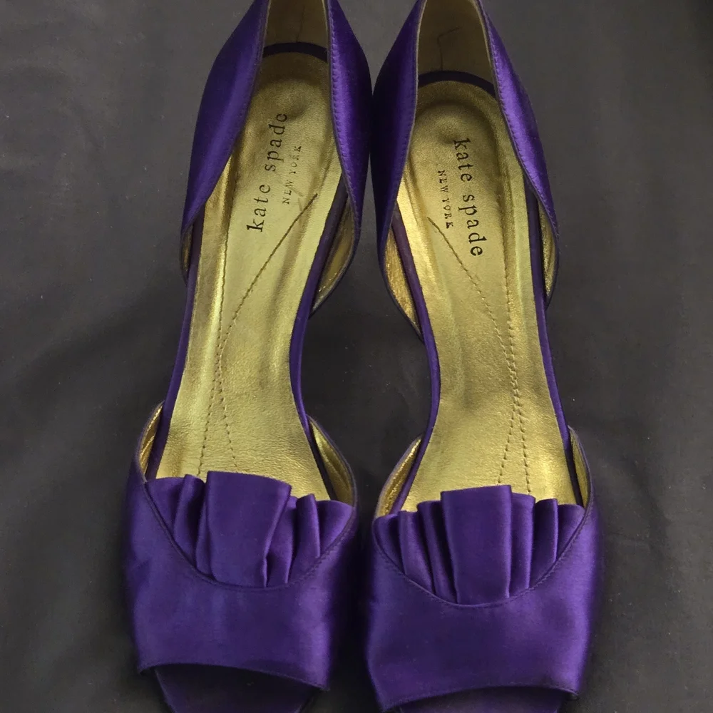 Kate Spade Purple Satin Heels - Picture 5 of 5